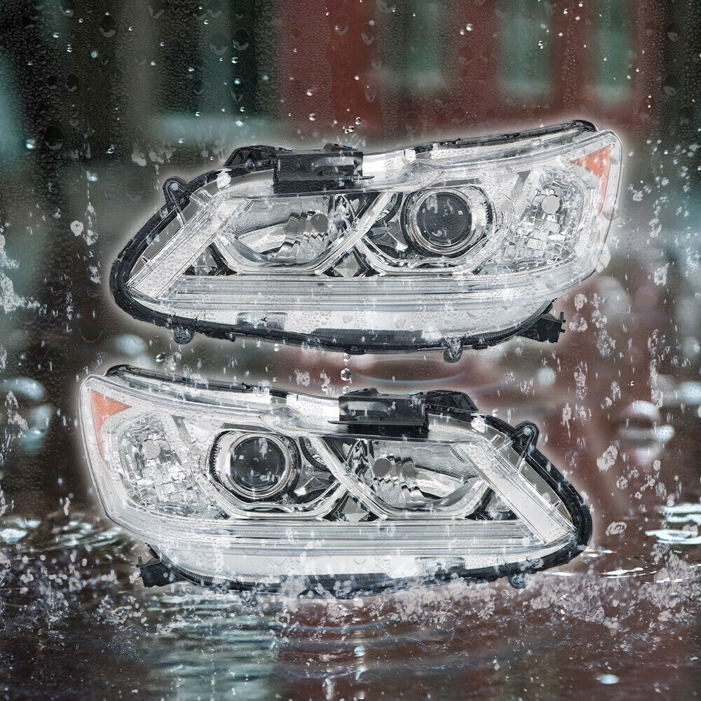 Left+Right Headlights For 2016 2017 Honda Accord Sedan 4Dr W/DRL Halogen