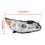 Left+Right Headlights For 2016 2017 Honda Accord Sedan 4Dr W/DRL Halogen