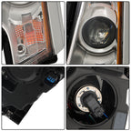 Right&Left Headlights For 2011-2014 Ford Edge Halogen Chrome Clear Lamps