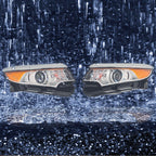 Right&Left Headlights For 2011-2014 Ford Edge Halogen Chrome Clear Lamps