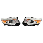 Right&Left Headlights For 2011-2014 Ford Edge Halogen Chrome Clear Lamps