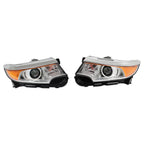 Right&Left Headlights For 2011-2014 Ford Edge Halogen Chrome Clear Lamps
