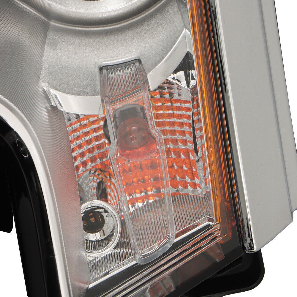 Right&Left Headlights For 2011-2014 Ford Edge Halogen Chrome Clear Lamps