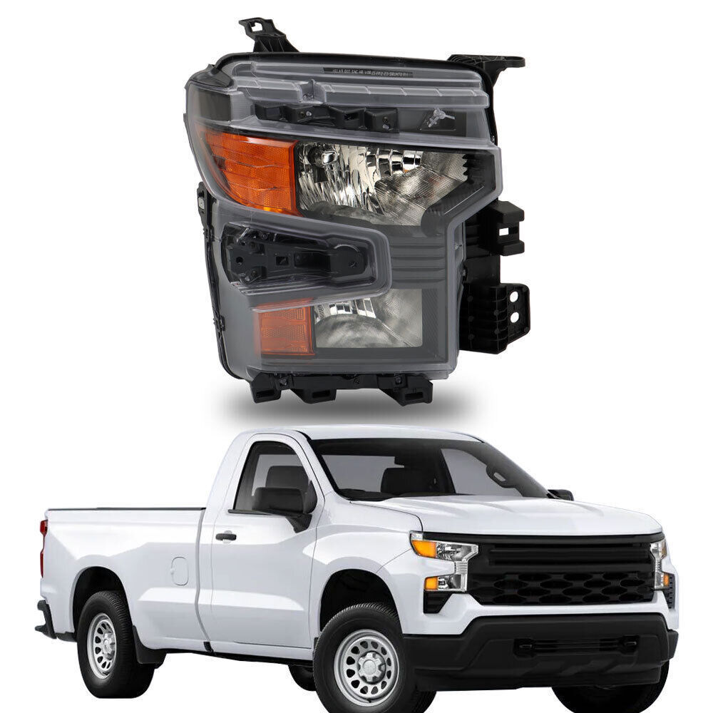 Right Headlight For 2022-2024 Chevrolet Silverado 1500 W/Halogen Clear
