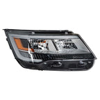Right Headlight For 2016-2018 Ford Explorer Halogen w/LED DRL Clear Lens