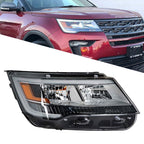 Right Headlight For 2016-2018 Ford Explorer Halogen w/LED DRL Clear Lens
