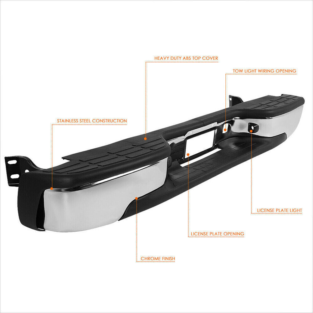 Steel Rear Bumper Assembly For 1999-2007 Silverado Sierra 1500 W/Bracket