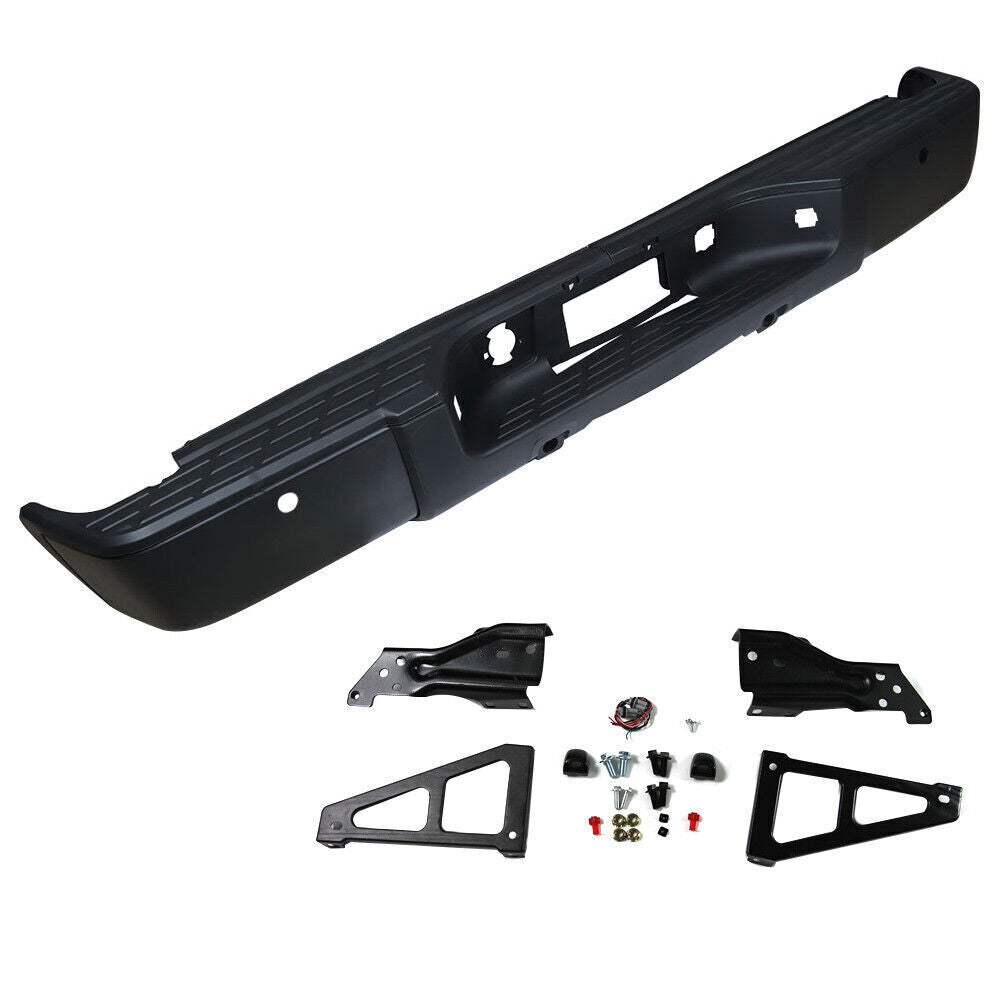 Steel Rear Bumper For 2007-2013 Chevy Silverado / GMC Sierra 1500 Black