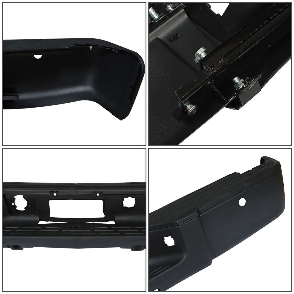 Steel Rear Bumper For 2007-2013 Chevy Silverado / GMC Sierra 1500 Black