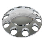 Complete 33mm Lug Chrome Hub Cover Semi Truck Wheel Axle Cover Kit Front & Rear
