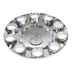 Complete 33mm Lug Chrome Hub Cover Semi Truck Wheel Axle Cover Kit Front & Rear