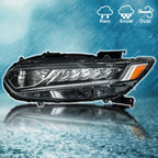 Pair Headlight Assy For 2018-2020 Honda Accord Sedan Halogen High Beam