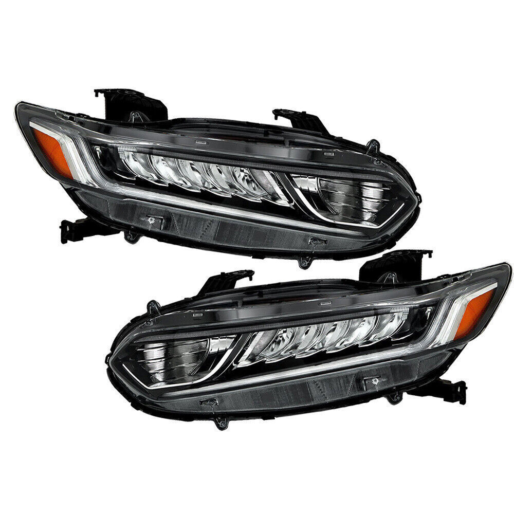 Pair Headlight Assy For 2018-2020 Honda Accord Sedan Halogen High Beam