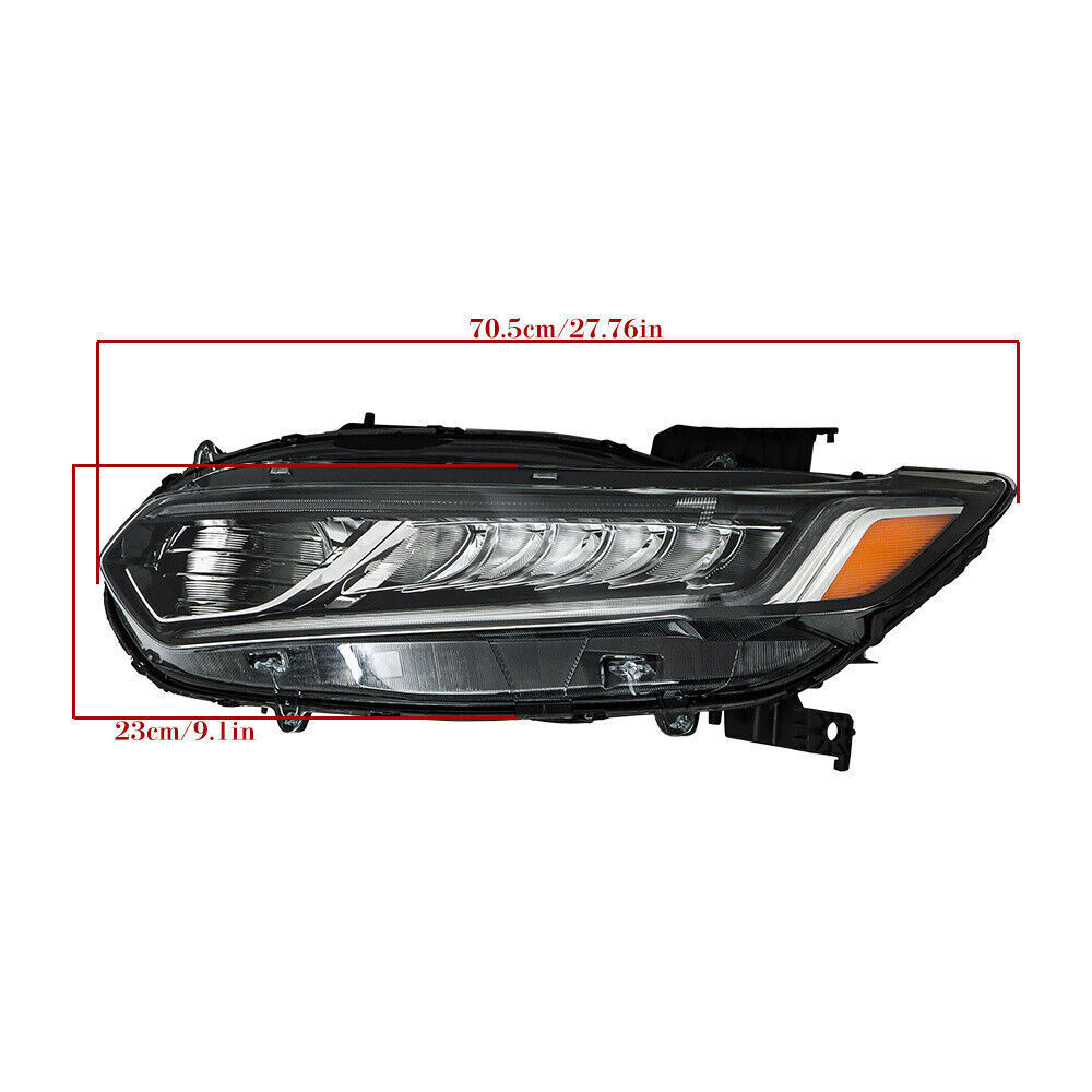 Pair Headlight Assy For 2018-2020 Honda Accord Sedan Halogen High Beam