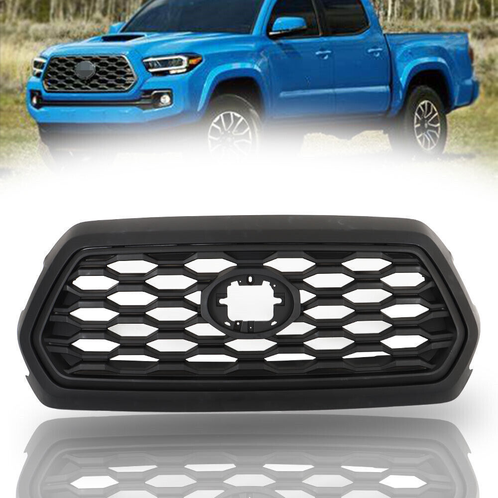 Front Upper Grille Assembly For 2016-21 2022 Toyota Tacoma Matte Black
