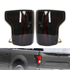 Left+Right Tail Lights For 2015-2020 Ford F150 F-150 Black Housing LED