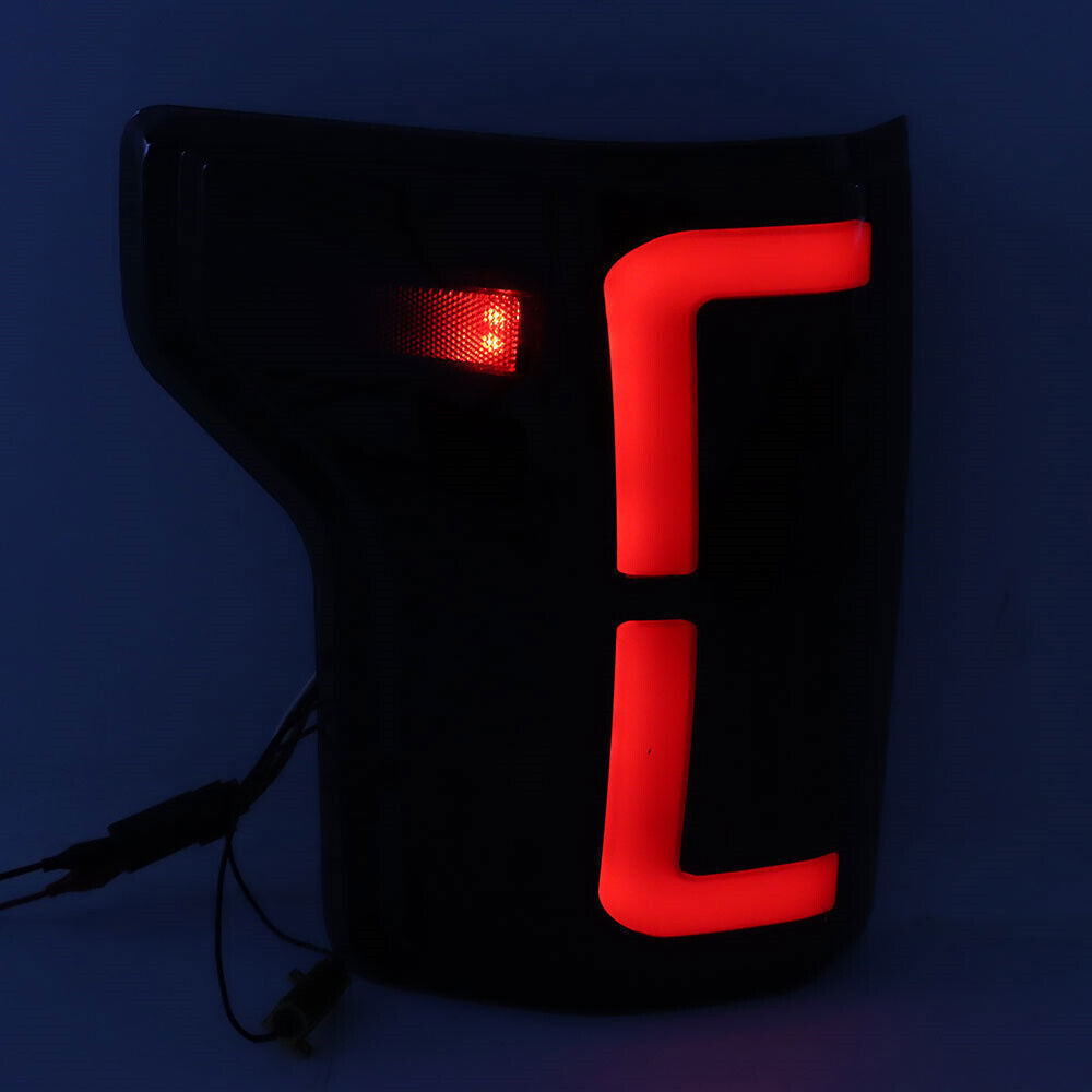 Left+Right Tail Lights For 2015-2020 Ford F150 F-150 Black Housing LED