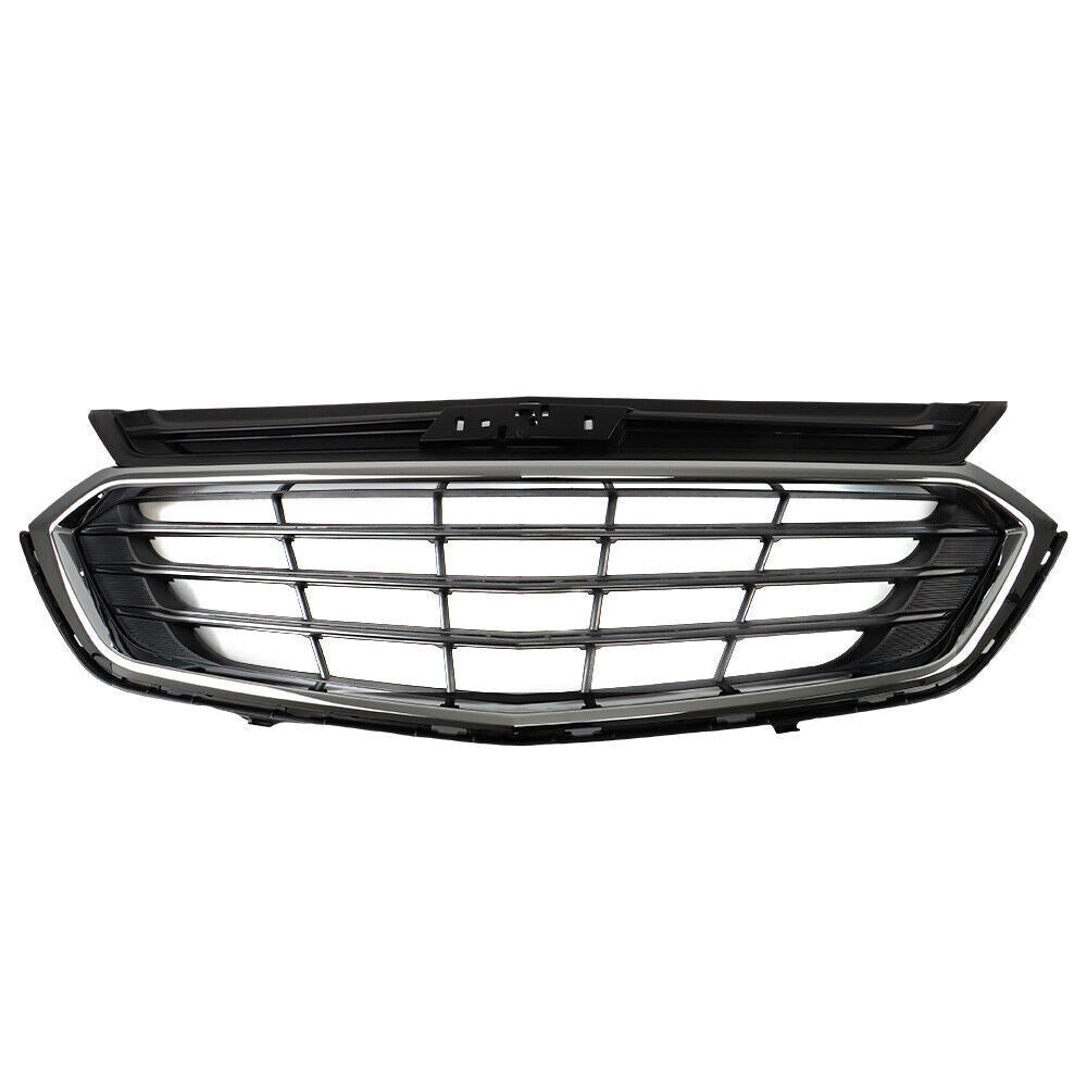 Front Bumper Upper Grille For 2018-2020 Chevy Equinox Black＆Chrome Trim