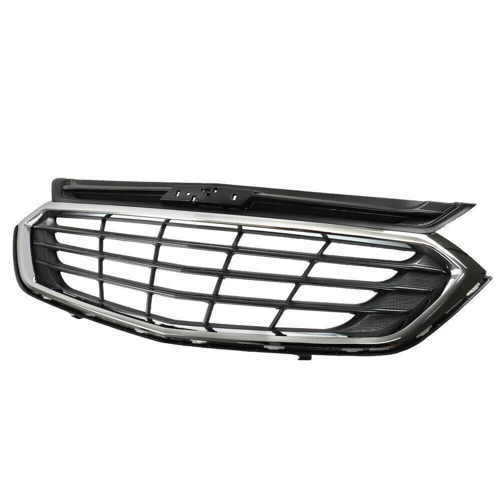 Front Bumper Upper Grille For 2018-2020 Chevy Equinox Black＆Chrome Trim