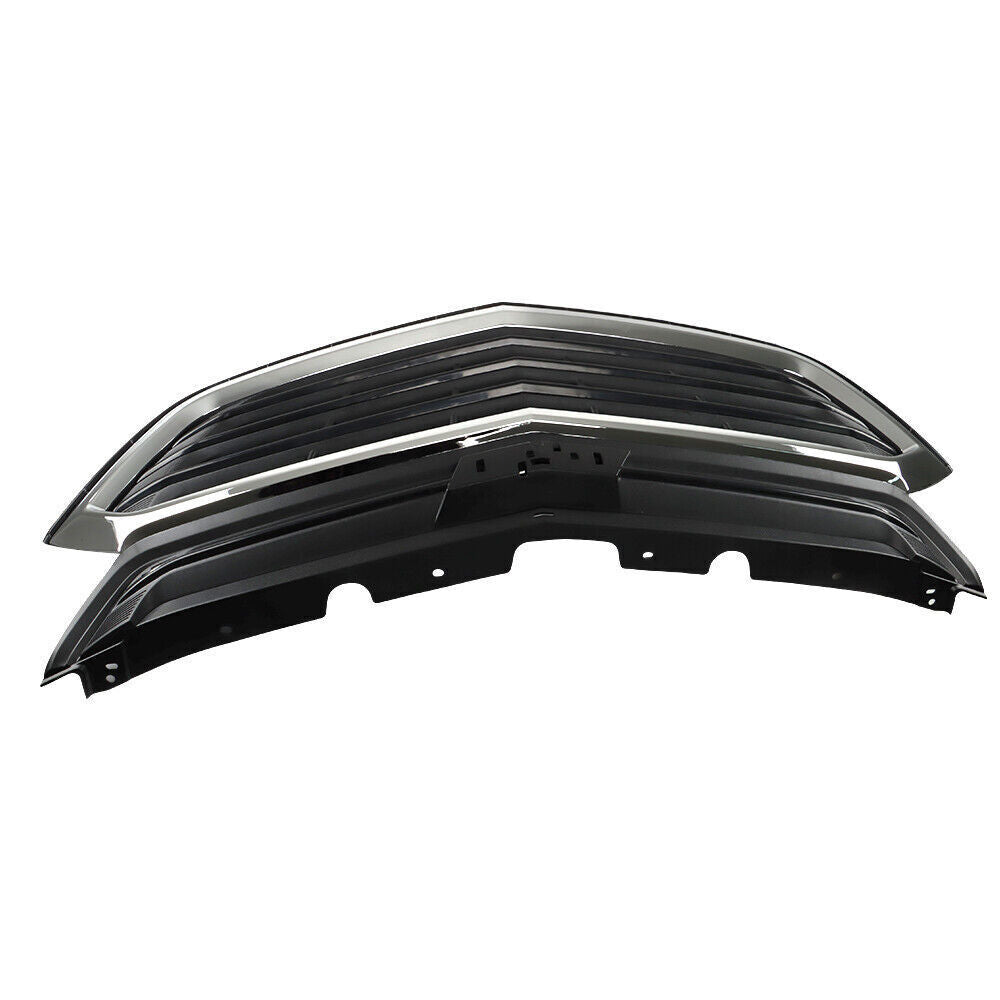 Front Bumper Upper Grille For 2018-2020 Chevy Equinox Black＆Chrome Trim