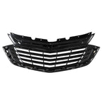 Front Bumper Upper Grille For 2018-2020 Chevy Equinox Black＆Chrome Trim