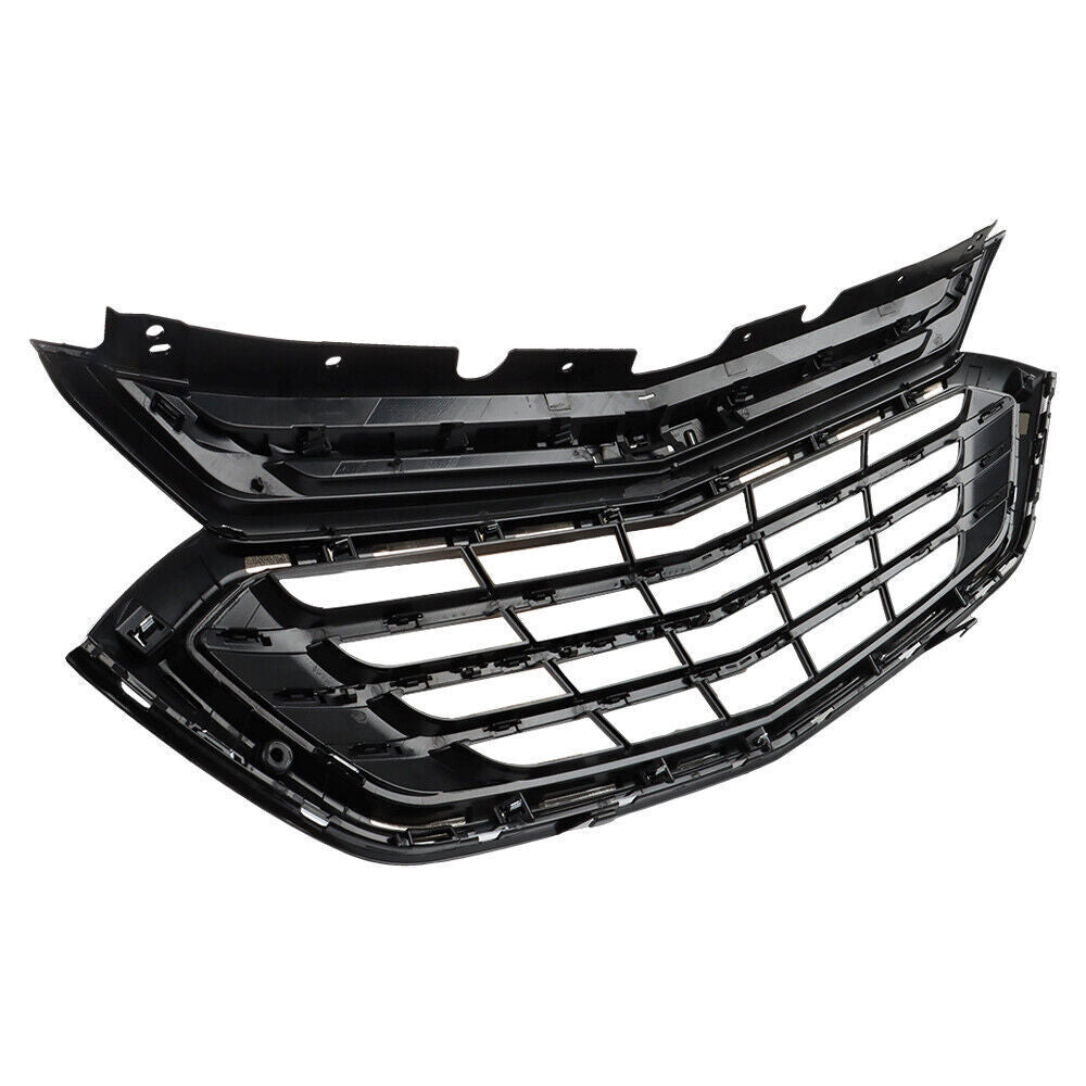 Front Bumper Upper Grille For 2018-2020 Chevy Equinox Black＆Chrome Trim