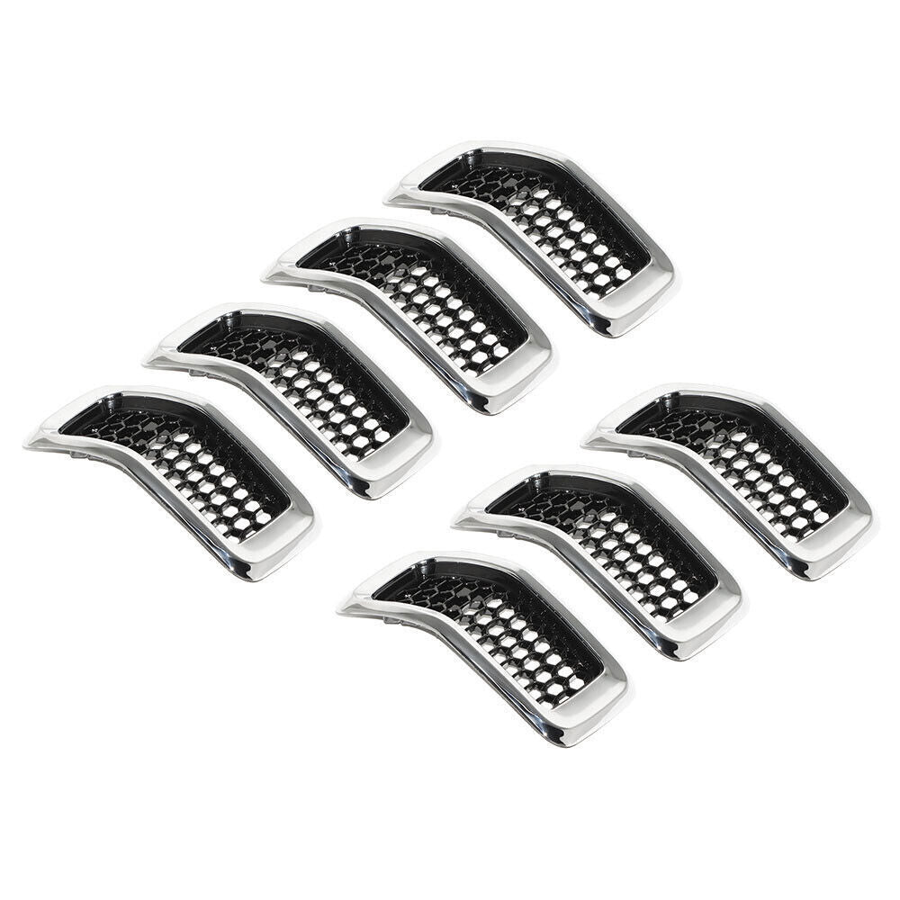 Chrome Black Honeycomb Grille Grill Inserts For 2014-18 Jeep Cherokee
