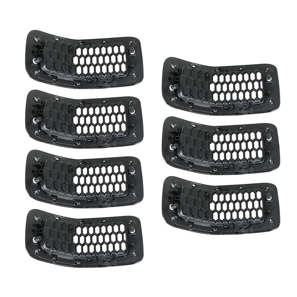 Chrome Black Honeycomb Grille Grill Inserts For 2014-18 Jeep Cherokee