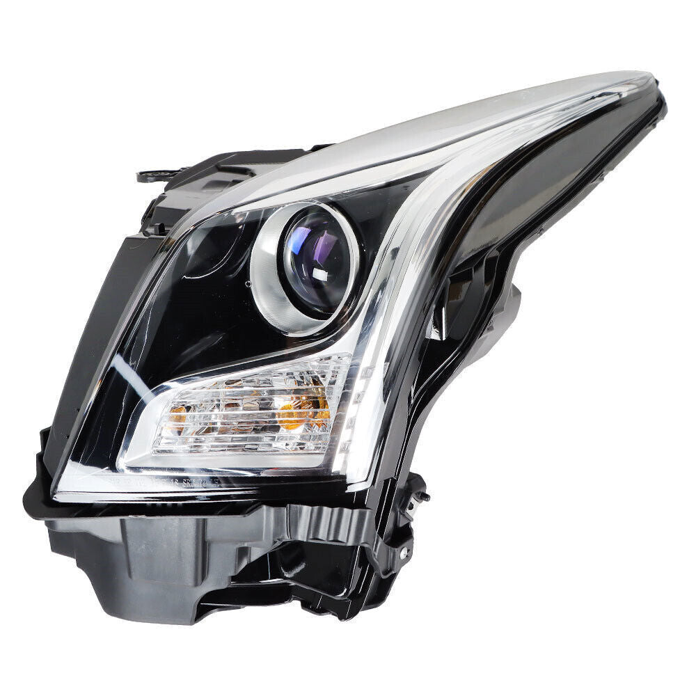 Left Headlight For 2013-2018 Cadillac ATS Halogen Type Chrome Housing