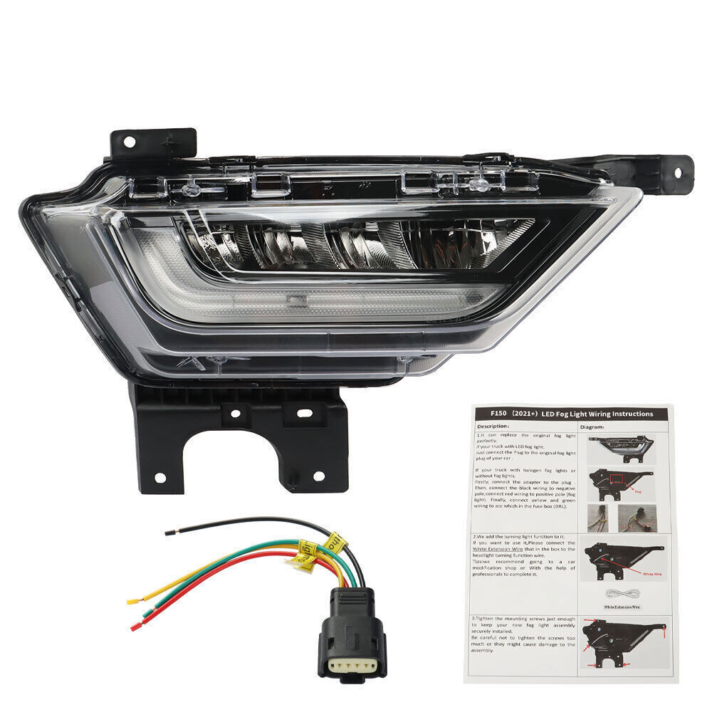 Right RH Side LED Fog Light For 2021-2022 Ford F-150 Bumper Daytime Lamp