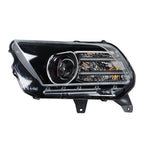 Left Headlight For 2013-2014 Ford Mustang HID/Xenon w/LED DRL Black Lens
