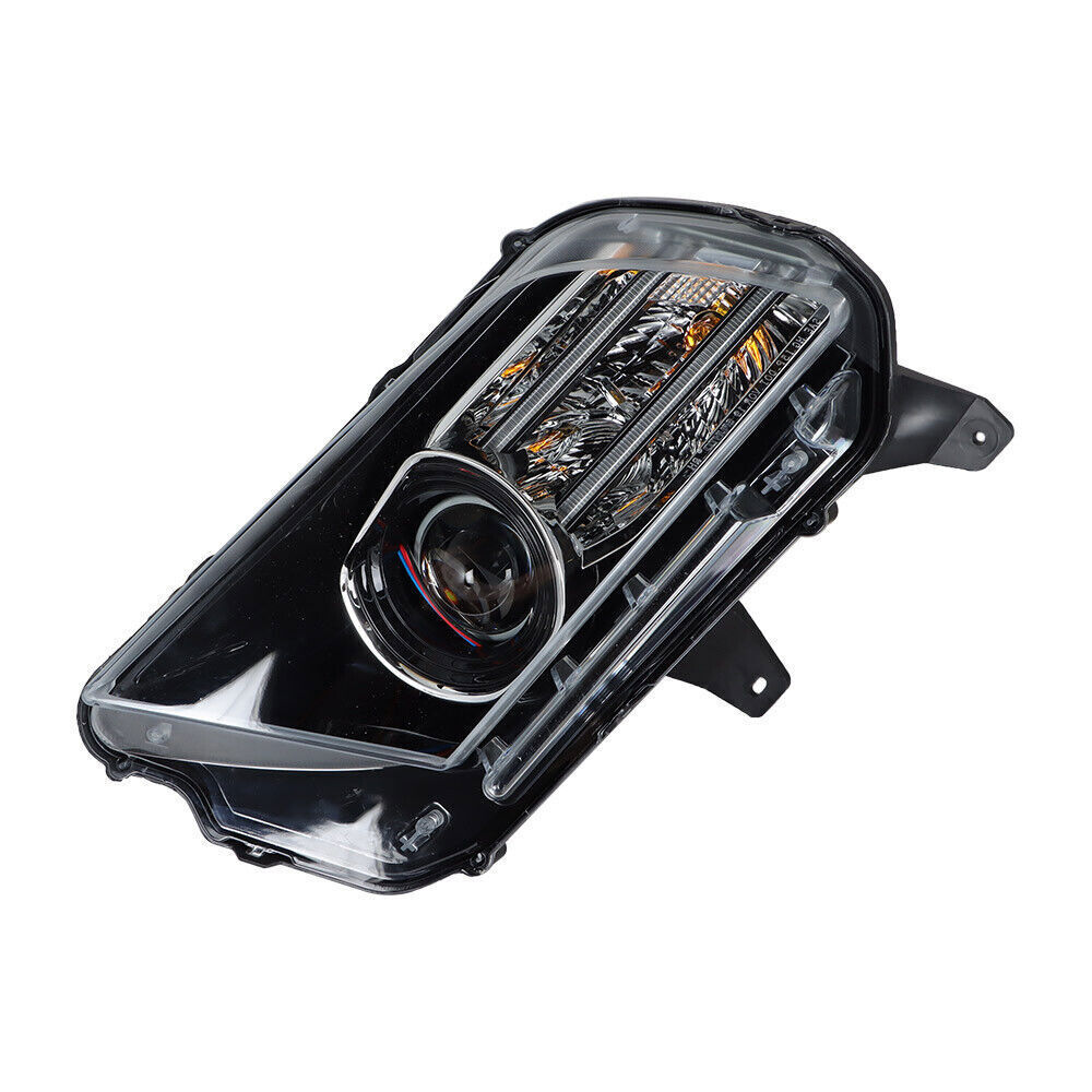 Left Headlight For 2013-2014 Ford Mustang HID/Xenon w/LED DRL Black Lens