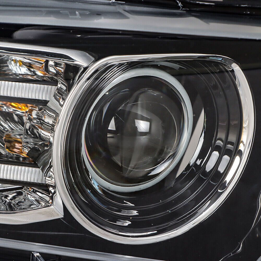 Left Headlight For 2013-2014 Ford Mustang HID/Xenon w/LED DRL Black Lens