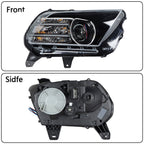 Left Headlight For 2013-2014 Ford Mustang HID/Xenon w/LED DRL Black Lens