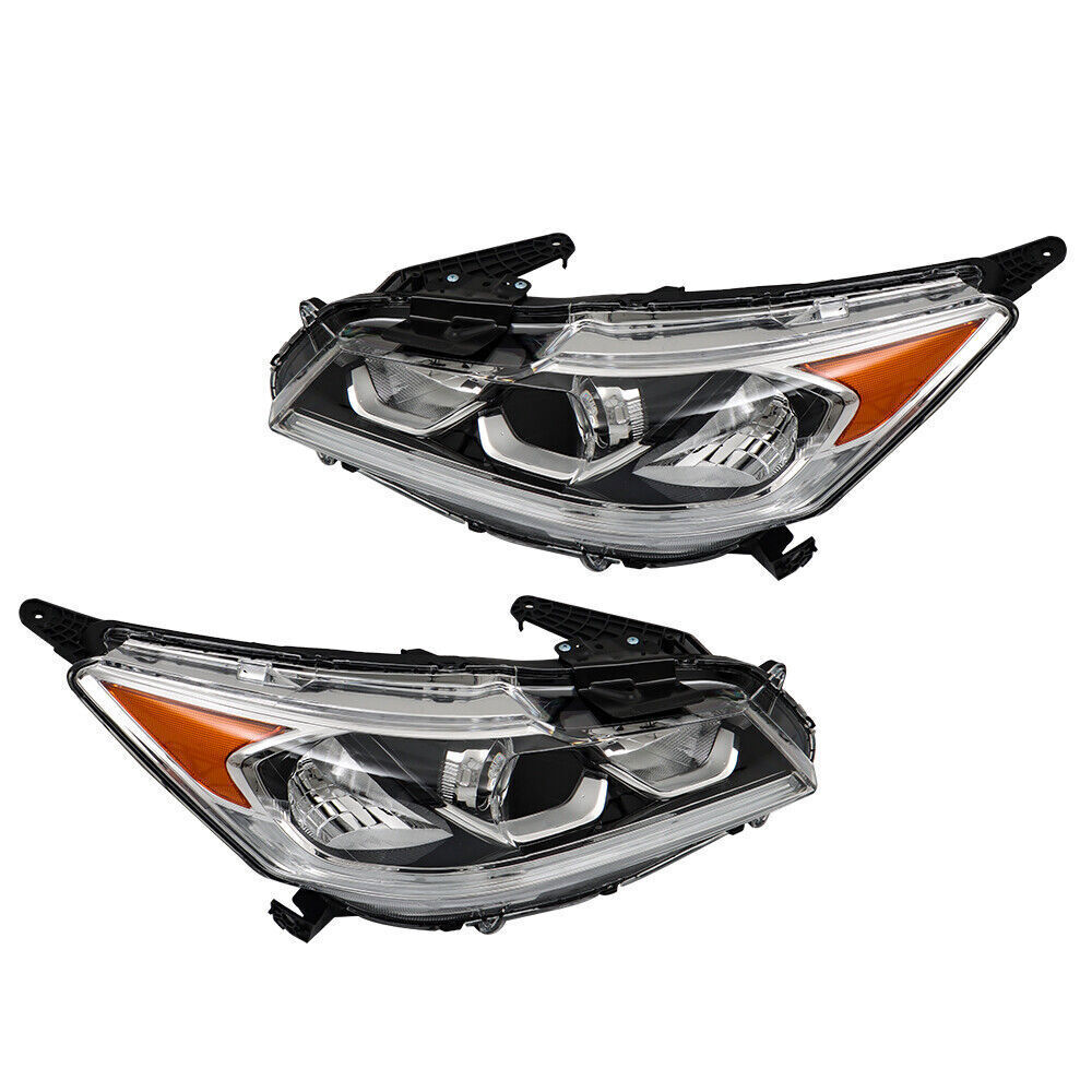 Left+Right Headlight For 2016-2017 Honda Accord Sedan Halogen W/LED DRL