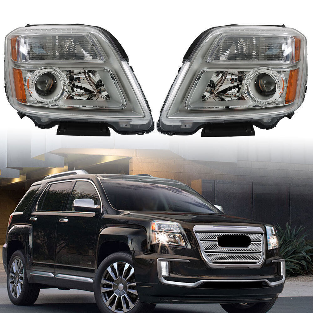 Left+Right Headlight Fit For 2016-2017 GMC Terrain SLE SL SLT Halogen