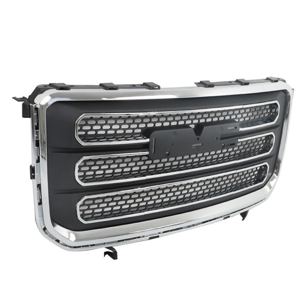 Front Upper Bumper Cover + Front Bumper Grille For 2013-2016 GMC Acadia