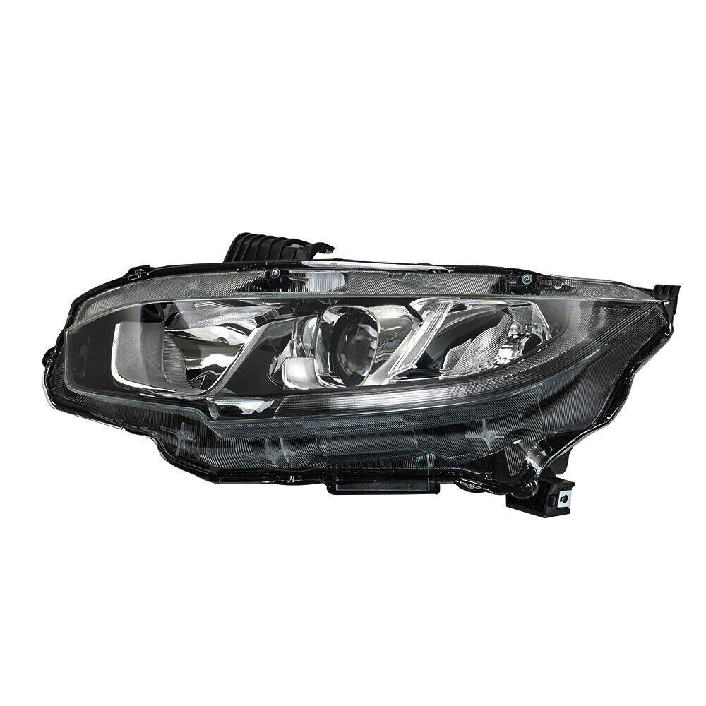 Right+Left Headlights For 2016-20 Honda Civic Halogen Electroplated Trim