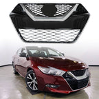 Front Bumper Grille For 2016-2017 Nissan Maxima Chrome Black Grill Kit