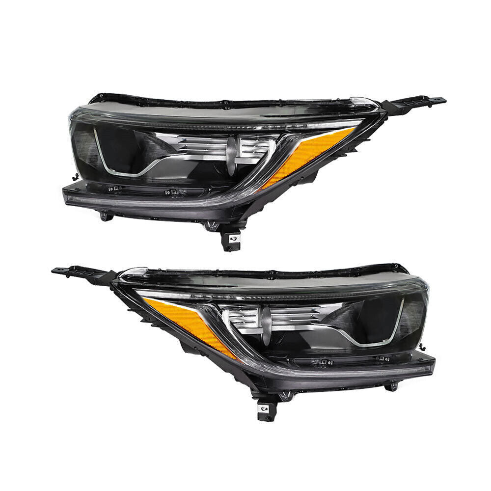 Left+Right Headlights For 2017-2022 Honda CRV CR-V Halogen Black Housing