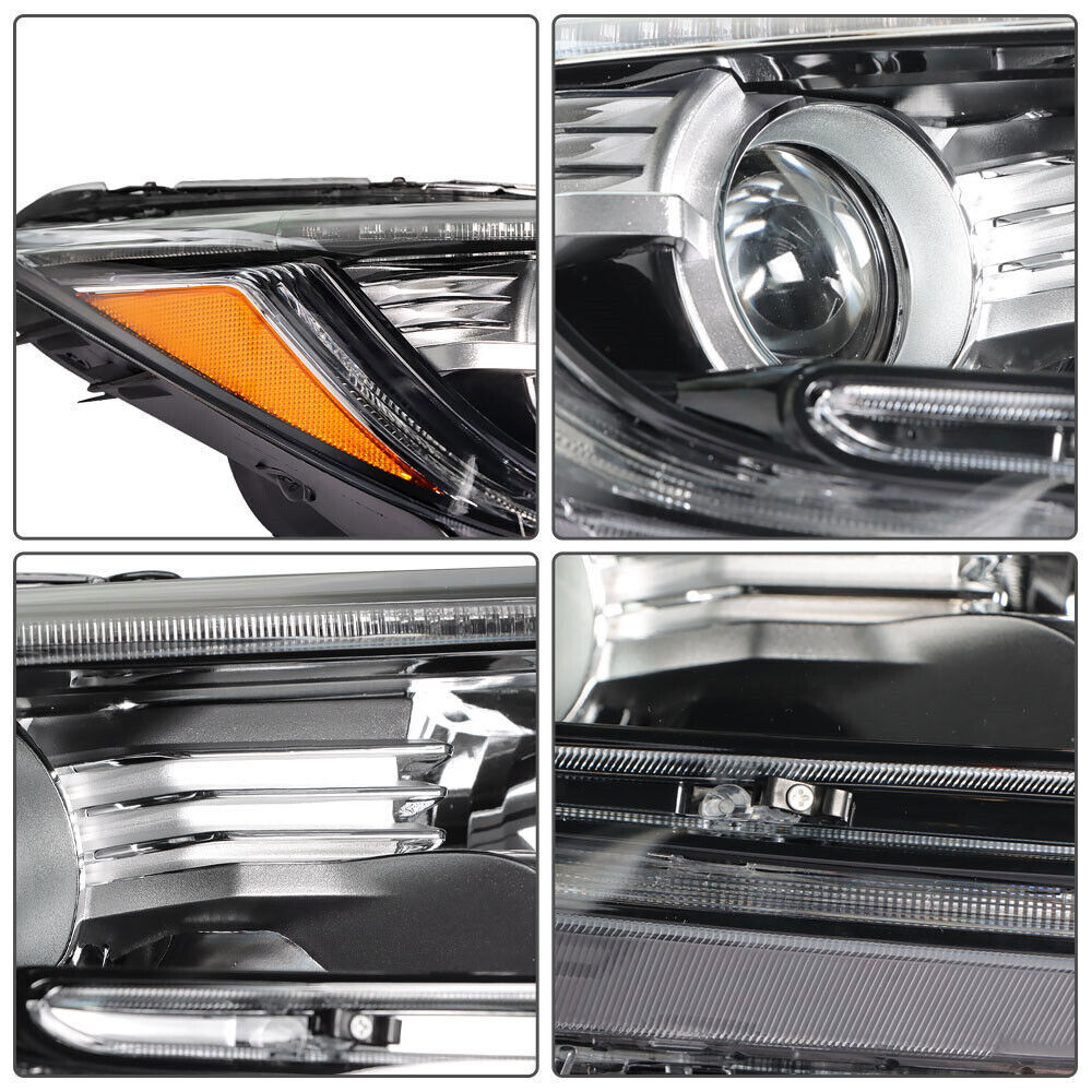 Left+Right Headlights For 2017-2022 Honda CRV CR-V Halogen Black Housing