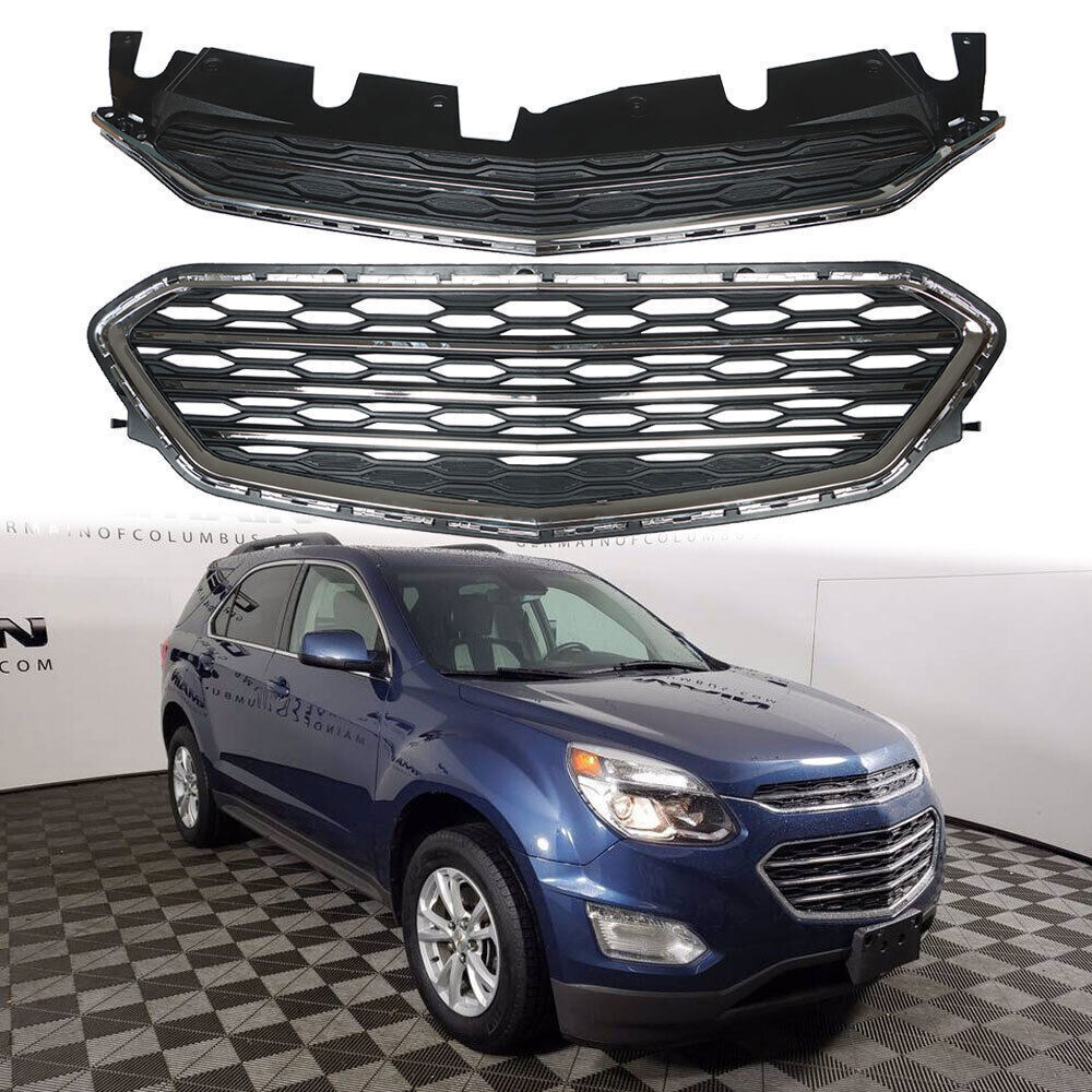 Front Upper Lower Grille Grill Set For Chevrolet Equinox 2016-2017