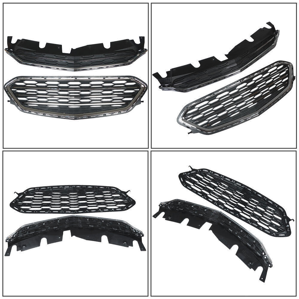 Front Upper Lower Grille Grill Set For Chevrolet Equinox 2016-2017