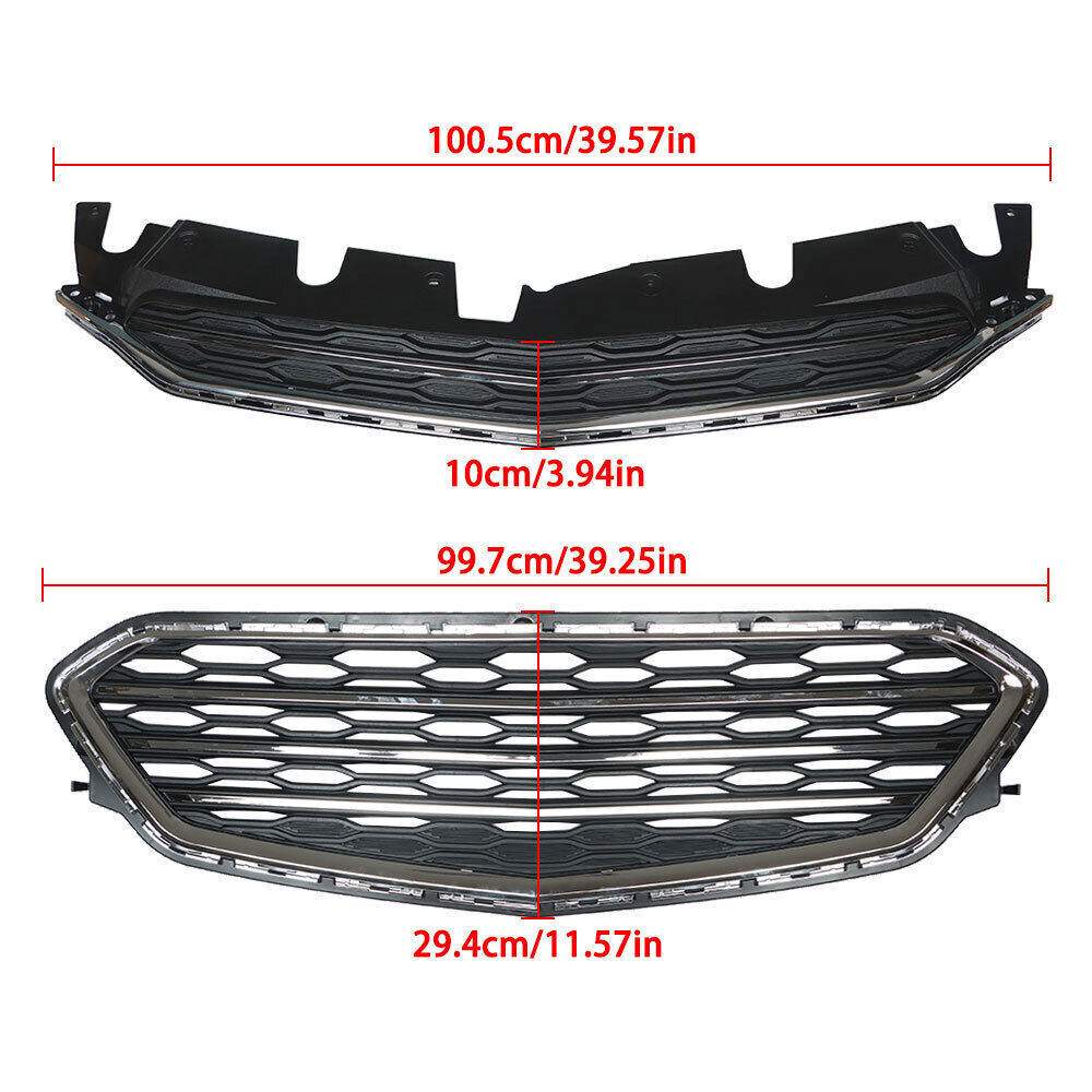 Front Upper Lower Grille Grill Set For Chevrolet Equinox 2016-2017
