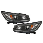 Headlights Headlamps Halogen For 2013-2015 Honda Accord Black Right Left