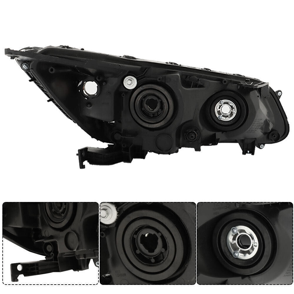 Headlights Headlamps Halogen For 2013-2015 Honda Accord Black Right Left