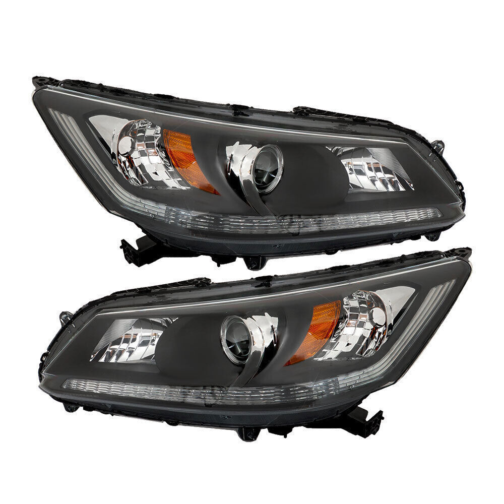 Headlights Headlamps Halogen For 2013-2015 Honda Accord Black Right Left