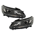 Headlights Headlamps Halogen For 2013-2015 Honda Accord Black Right Left