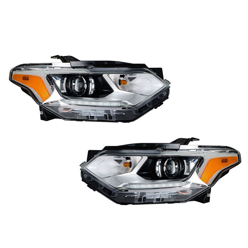 Right&Left Headlights For 2018-2021 Chevy Traverse Chrome HID w/ LED DRL