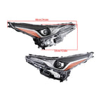 Left+Right Headlight For 2019 2020 2021 2022 Toyota Prius LED Headlamps
